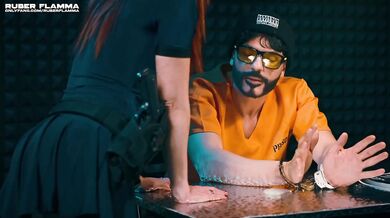 Officer milks and fucks inmate in interrogation room to extract his White Gold until the very last drop