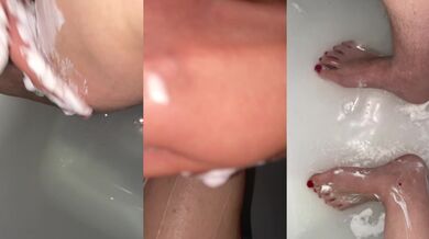 BARE LEGS GLOW UNDER CLOSE-UP SHAVING LIGHT