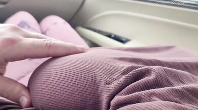 Touching Big sensitive Natural Tits Stranger in the Car