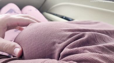 Touching Big sensitive Natural Tits Stranger in the Car