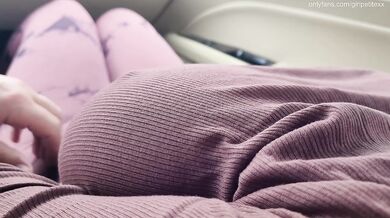 Touching Big sensitive Natural Tits Stranger in the Car
