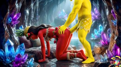 Caveman Instinct Abacaxi eats Moranguete’s pussy and ass in a dark cave Moranguete takes Abacaxi’s big energy Vaginal and Anal Moranguete and Abacaxi