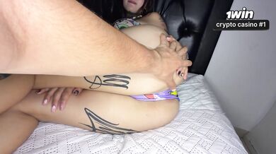 My stepbrother walks into my room and fucks me with his huge cock