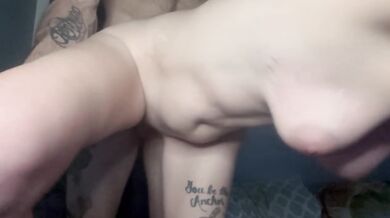 Hungry red pussy rides deepthroat cock