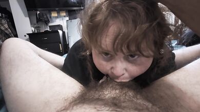 Swallowing daddy's dick whole.