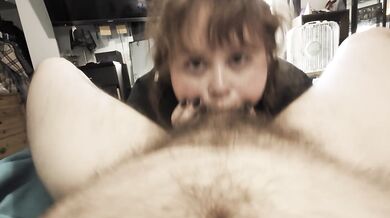 Swallowing daddy's dick whole.