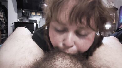 Swallowing daddy's dick whole.