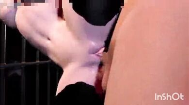 Fat dungeon master fucks a submissive big-tit, skinny bitch