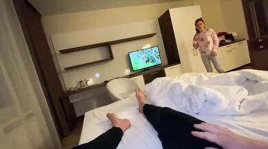FUCKING MY STEPFATHER WHILE HE IS TALKING ON THE PHONE WITH HIS WIFE