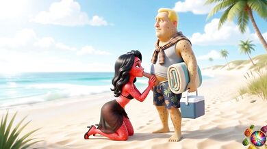 Public Beach Abacaxi eats Moranguete’s pussy and ass on the sand Caught at the Beach? Moranguete takes Abacaxi’s big energy Vaginal and Anal fuck porn