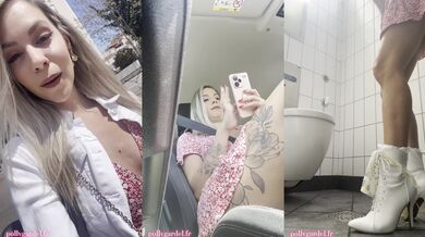 I'm fucked by the driver, Polly Gardel, porn actress, in exhib on the highway air