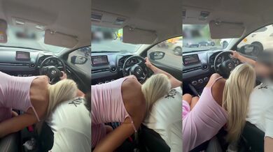 She couldn’t wait… in the car