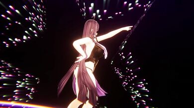 Nude Elf VTuber Dances Starry Night | Hentai MMD