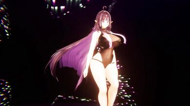 Nude Elf VTuber Dances Starry Night | Hentai MMD