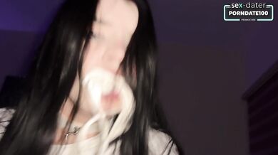 Step-sister gets fucked by big dick with her tight holes