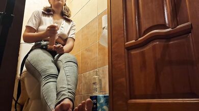 Anastasia Mistress pegging a slave Sasha Earth in the toilet submission amateur