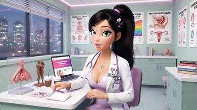 Asian girl doctor helps shrink my erection