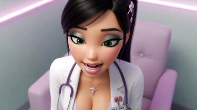 Asian girl doctor helps shrink my erection