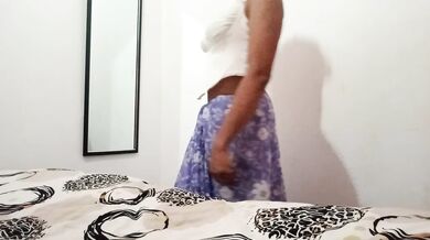 Taking off the saree of the teacher who is boarding at our house