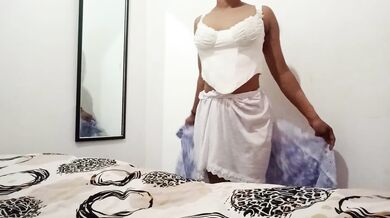 Taking off the saree of the teacher who is boarding at our house