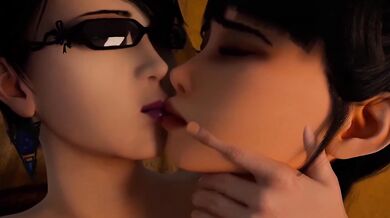 3D lesbian 2b, Eve and Bayonetta