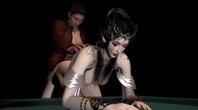 3D hot Asian sexy anime queen got fucked by big old dick