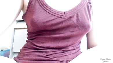 as she chatted, she became increasingly aroused, playfully touching her hard nipples and showing her fat pussy on webcam