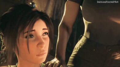 Tomb Raider Lara Gets The Biggest Futa Cock From The Camp - 3D Animation