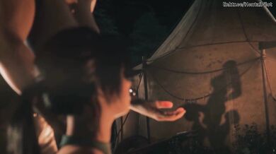 Tomb Raider Lara Gets The Biggest Futa Cock From The Camp - 3D Animation