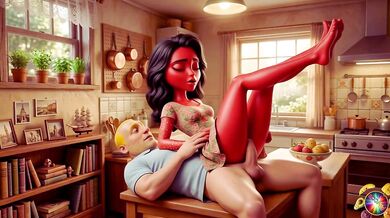 Clothed Kitchen Quickie Batata pulls his cock out to fuck Moranguete under her dress No Time to Undress Moranguete takes Batata’s anal and pussy fuck