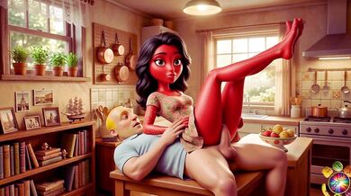 Clothed Kitchen Quickie Batata pulls his cock out to fuck Moranguete under her dress No Time to Undress Moranguete takes Batata’s anal and pussy fuck