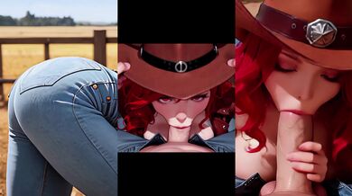 Busty Redhead Cowgirl in Leather: Outdoor Farm POV [Vertical]