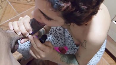 ASMR blowjob and throbbing cock with lots of cum