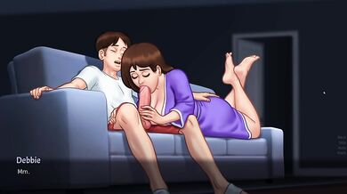 I got hot Footjob by My land lady in the Night | Summertime Saga Debbie Sex