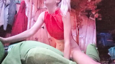 Riding Blow Up Doll In Red Lingerie Clip 1