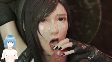 ff7 tifa deepthroat bulgings2