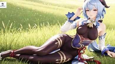Genshin Impact Ganyu animated anal footjob titjob blowjob