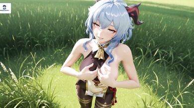 Genshin Impact Ganyu animated anal footjob titjob blowjob