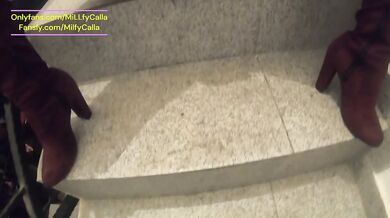 Stairway Fetish Tease – Red Boots, Blowjob & Wet Pleasur
