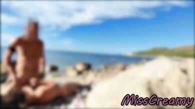 Strangers caught my wife touching and FUCKING my BIG COCK on a public nude beach - Real amateur french - MissCreamy