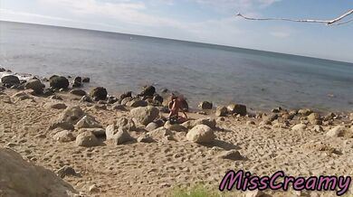 Strangers caught my wife touching and FUCKING my BIG COCK on a public nude beach - Real amateur french - MissCreamy