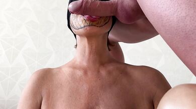 Huge udder blowjob suck cock swallow cum .