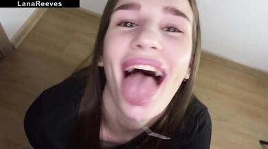 DEEPTHROAT SLOPPY GAG BLOWJOB & CUM IN MY MOUTH (POV)