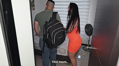 Exchange student is impressed with Colombian milf's huge ass - Sarah Black