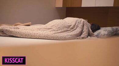 Step son can't rest at couch, so watch on step mom masturbation and fuck her later in share bed