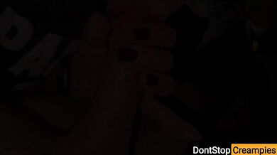 She SQUATS! Messy POST ORGASM Cowgirl Riding CREAMPIE!