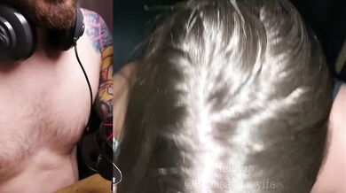 His girlfriend enjoys a glory hole while I watch her