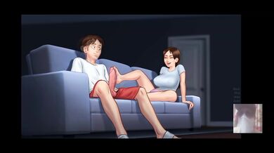 Big-Boobed Step-Sis got hard fucked on the couch beside mom. She caught me jerking.