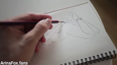 From Paper to Pussy - I Drew Her Bound in Handcuffs... Then She Came Alive for Hard Fuck POV