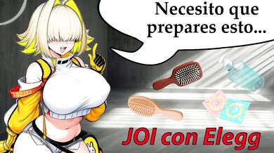 JOI in Spanish. NIKKE's Elegg jerks you off with his... brushes?